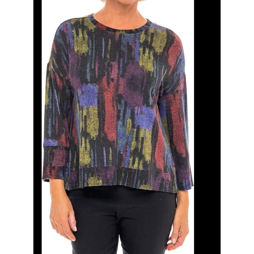 Habitat Women's Multicolor Crew Neck Knitted Long Sleeve Pullover Sweater Size L